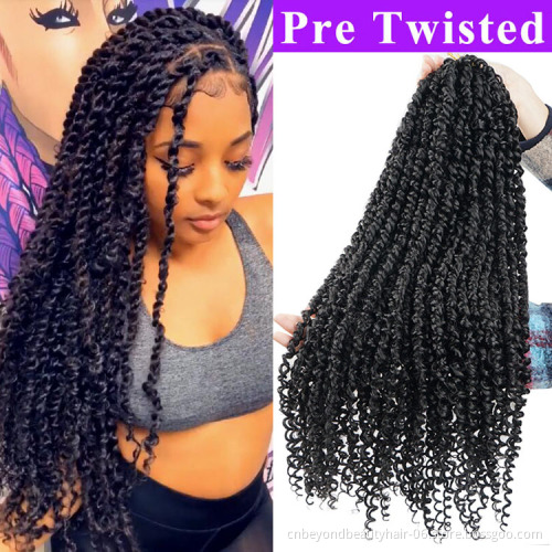pretwisted passion twist crochet hair 22 inches braiding hair for women wholesale synthetic Pre-Looped Fluffy crochet braid hair